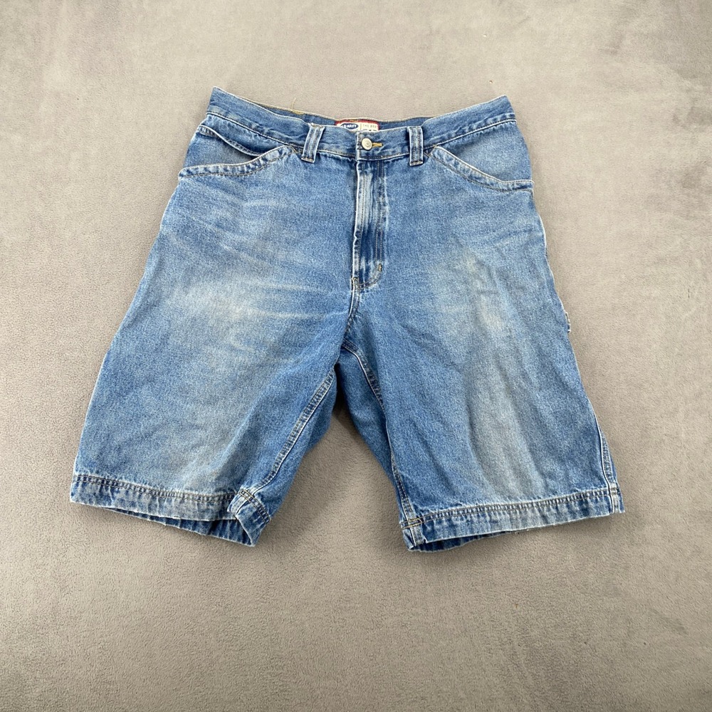 Vintage Old Navy Carpenter Denim Shorts Mens 34 Blue Y2K Utility Workwear 8011